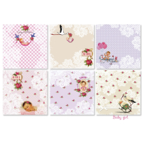 Decorer Baby girl 8x8 Inch Paper Pack (DECOR-B33-431)